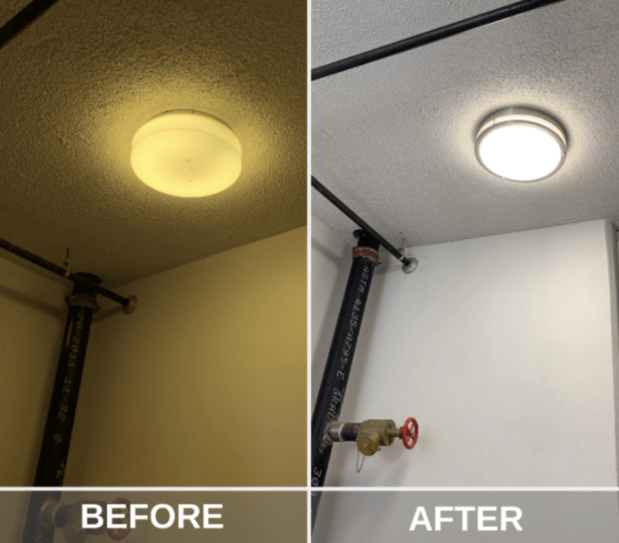 before and after LED